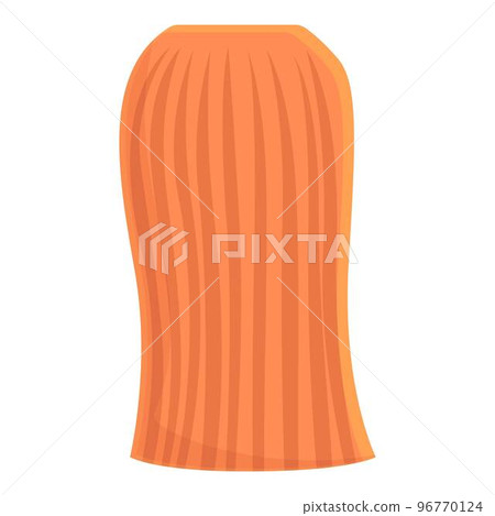 Orange skirt icon cartoon vector. Mini woman. Party fashion 96770124