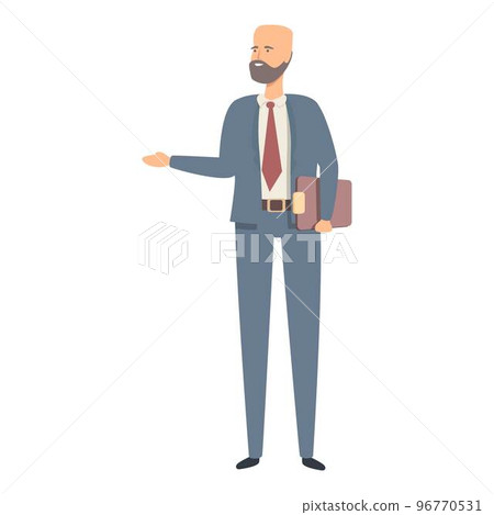 Money manager icon cartoon vector. Commercial director. Marketing data 96770531