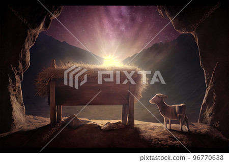 Nativity scene, christian Christmas Nativity scene, christian Christmas 96770688