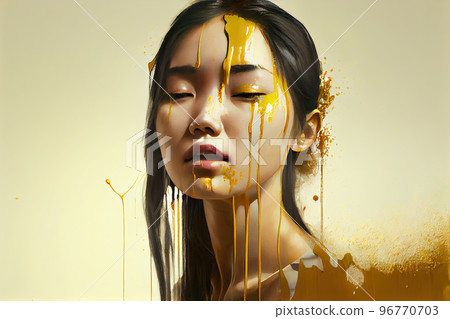 Beauty shot with liquid gold Beauty shot with liquid gold 96770703