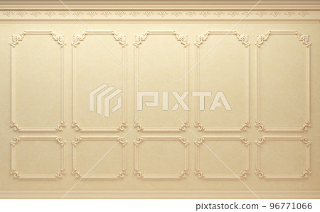 Classic wall of biege wood panels cabinet wall Classic wall of biege wood panels cabinet wall 96771066