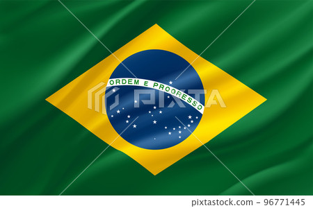 Waving flag of Brazil. 3d vector banner Waving flag of Brazil. 3d vector banner 96771445