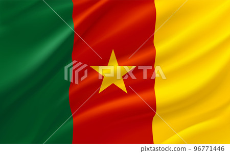 Waving flag of Cameroon. 3d vector banner Waving flag of Cameroon. 3d vector banner 96771446