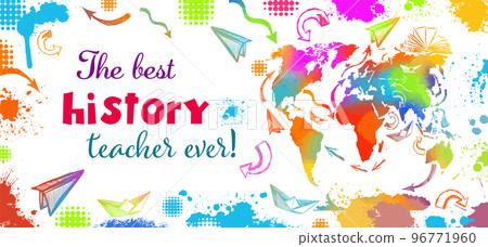 Mug design for a history teacher with a map of the world. Vector illustration . The best teacher. Gift for Christmas. Colorful Hi detailed Vector world map complete with all countries names Mug design for a history teacher with a map of the world. Vector illustration . The best teacher. Gift for Christmas. Colorful Hi detailed Vector world map complete with all countries names 96771960