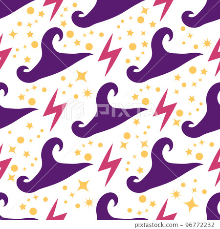 Witches school of magical objects seamless pattern in flat style Witches school of magical objects seamless pattern in flat style 96772232