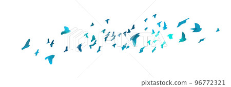 Bird watercolor. A flock of colorful birds. Mixed media. Vector illustration Bird watercolor. A flock of colorful birds. Mixed media. Vector illustration 96772321