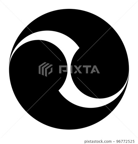 Black Japanese Futatsudomoe on a transparent background Black Japanese Futatsudomoe on a transparent background 96772525