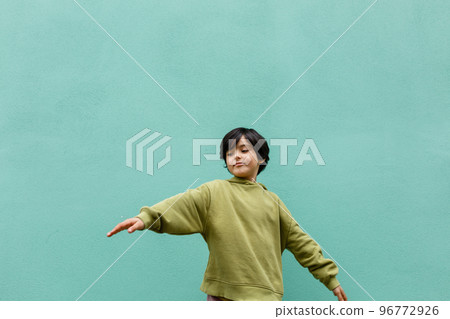 dancing smiling girl with short dark hair dancing smiling girl with short dark hair 96772926