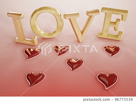 Dimensional inscription of LOVE and heart near it. Dimensional inscription of LOVE and heart near it. 96773539