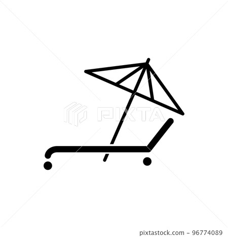 Parasol with deckchair icon Parasol with deckchair icon 96774089