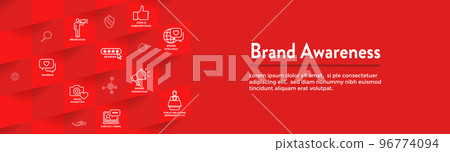 Brand Awareness Icons Set and Web Header Banner Design Brand Awareness Icons Set and Web Header Banner Design 96774094