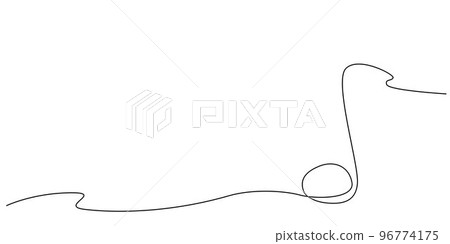 Decoration continuous line hand drawing element note for concert, photo book, invitations. Vector stock illustration minimalism design isolated on white background. Editable stroke single line. EPS10 96774175