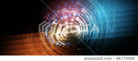 Quantum processing. Deep learning artificial intelligence. Future new technology  for business or science presentation 96774480