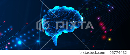 Quantum processing. Deep learning artificial intelligence. Future new technology for business or science presentation Quantum processing. Deep learning artificial intelligence. Future new technology for business or science presentation 96774482