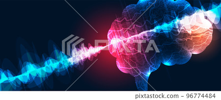 Quantum processing. Deep learning artificial intelligence. Future new technology  for business or science presentation 96774484