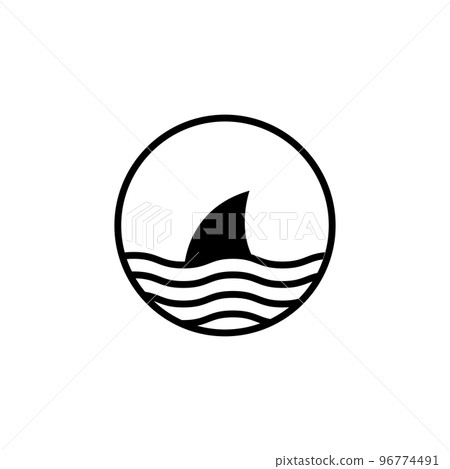 Beware of sharks warning icon sign 96774491