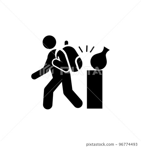 Beware of your backpack museum icon symbol 96774493