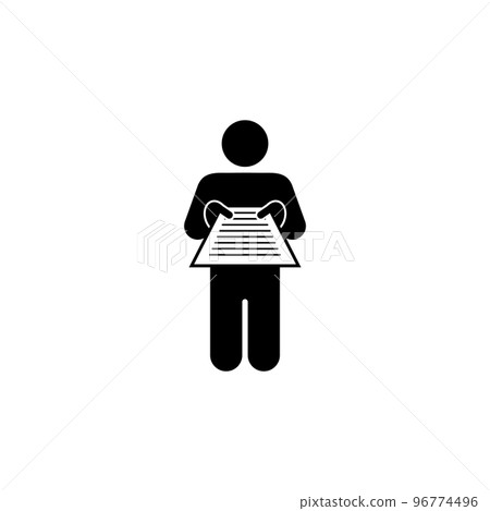 Character handing a paper or curriculum vitae icon Character handing a paper or curriculum vitae icon 96774496
