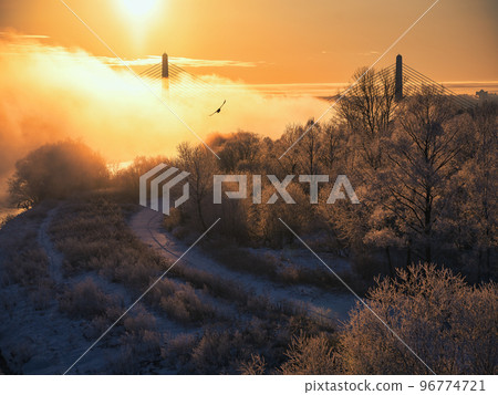 Obihiro city in the early morning 96774721