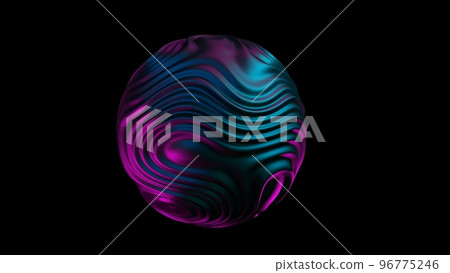 Liquid Sphere 3d blue purple light... - Stock Illustration [96775246 ...