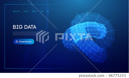 3D Background blockchain technology vector illustration 96775253