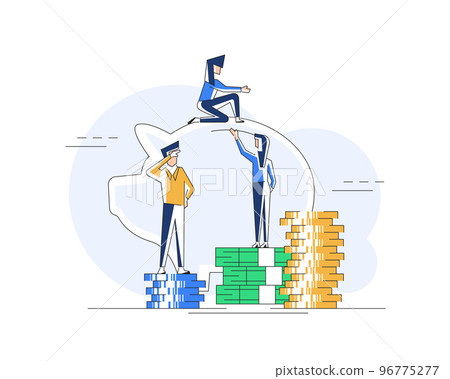 Save Investment. Strategy and return on investment,Investing Plans set concept 96775277