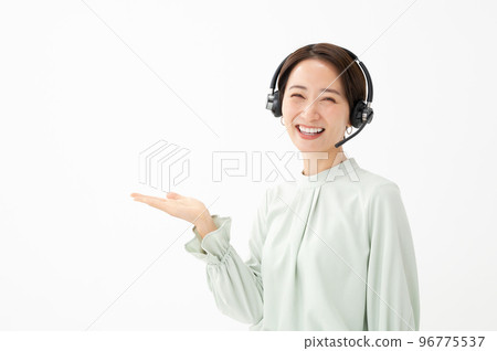 Headset female white background 96775537