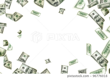Us dollar bill. Washington American cash. Falling usd money background. 96776018