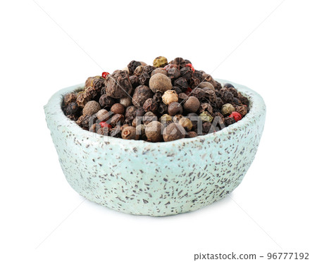 Peppers mix in bowl isolated on white 96777192