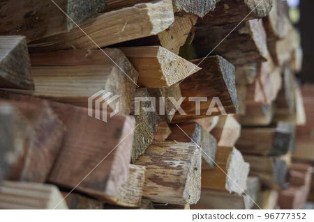 Stacked firewood Stacked firewood 96777352