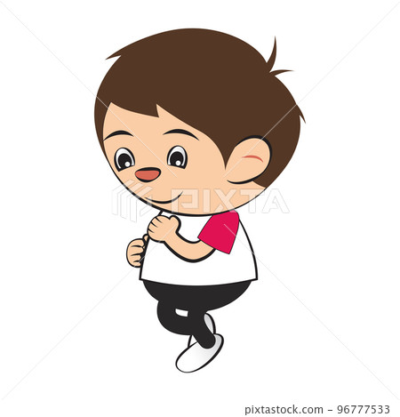 Clipart of cartoon version of man work out by run 96777533