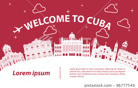 Cuba famous landmark silhouette style Cuba famous landmark silhouette style 96777549