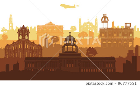 Cuba famous landmark silhouette style Cuba famous landmark silhouette style 96777551