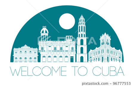Cuba famous landmark silhouette style Cuba famous landmark silhouette style 96777553