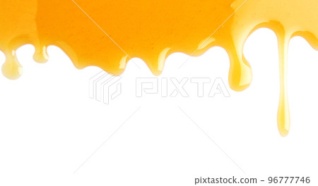 Fresh sweet honey flowing on white background Fresh sweet honey flowing on white background 96777746
