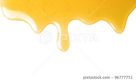 Fresh sweet honey flowing on white background Fresh sweet honey flowing on white background 96777751