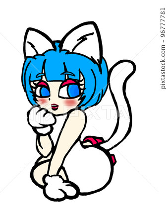 girl dressed as a white cat girl dressed as a white cat 96777781
