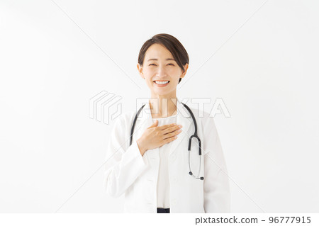 female doctor upper body portrait female doctor upper body portrait 96777915