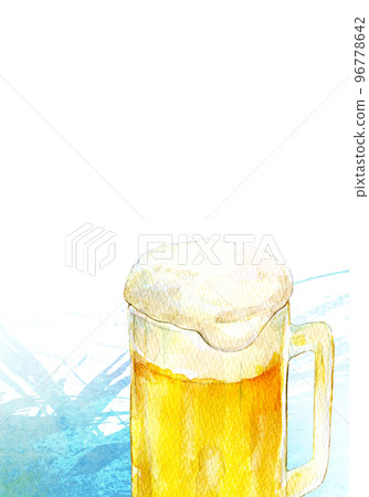 生啤酒水彩插圖 生啤酒水彩插圖 96778642