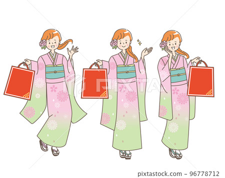 一位女士在第一次銷售時購物的插圖集素材 一位女士在第一次銷售時購物的插圖集素材 96778712