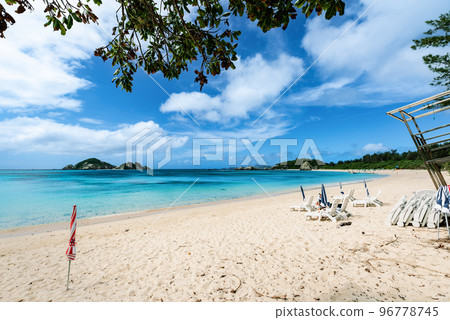 Okinawa Kerama Aharen Beach with beautiful sandy beach Okinawa Kerama Aharen Beach with beautiful sandy beach 96778745