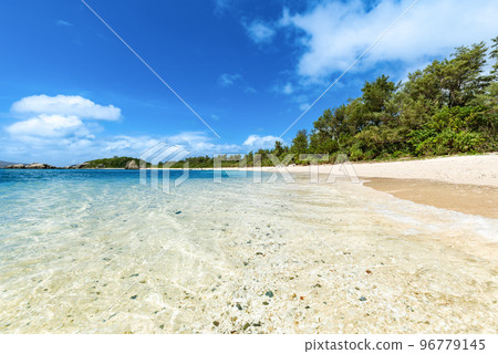 Beautiful Aharen Beach with Kerama waves in Okinawa Beautiful Aharen Beach with Kerama waves in Okinawa 96779145