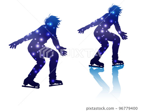 Men's figure skater silhouette (skating glitter version) 96779400