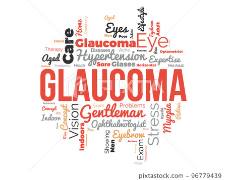 Glaucoma world cloud background. Health awareness Vector illustration design concept. Glaucoma world cloud background. Health awareness Vector illustration design concept. 96779439