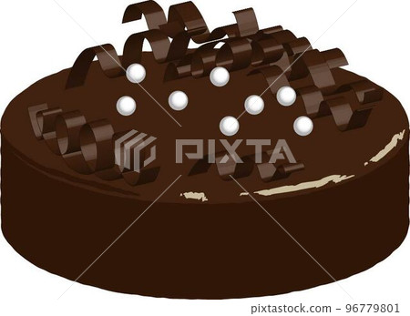 simple chocolate cake illustration 96779801