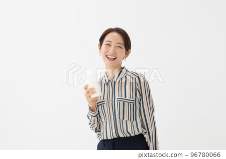 Woman drinking milk protein health 96780066