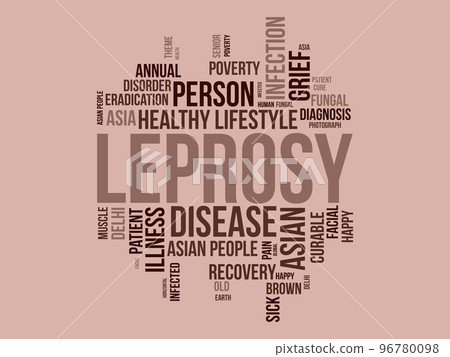 Leprosy world cloud background. Health awareness Vector illustration design concept. 96780098