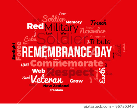 Remembrance Day world cloud background. Federal awareness Vector illustration design concept. 96780349