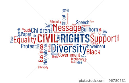 Civil Rights world cloud background. Federal awareness Vector illustration design concept. 96780581