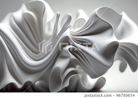 背景材料：抽象白色波浪3DCG背景 96780654